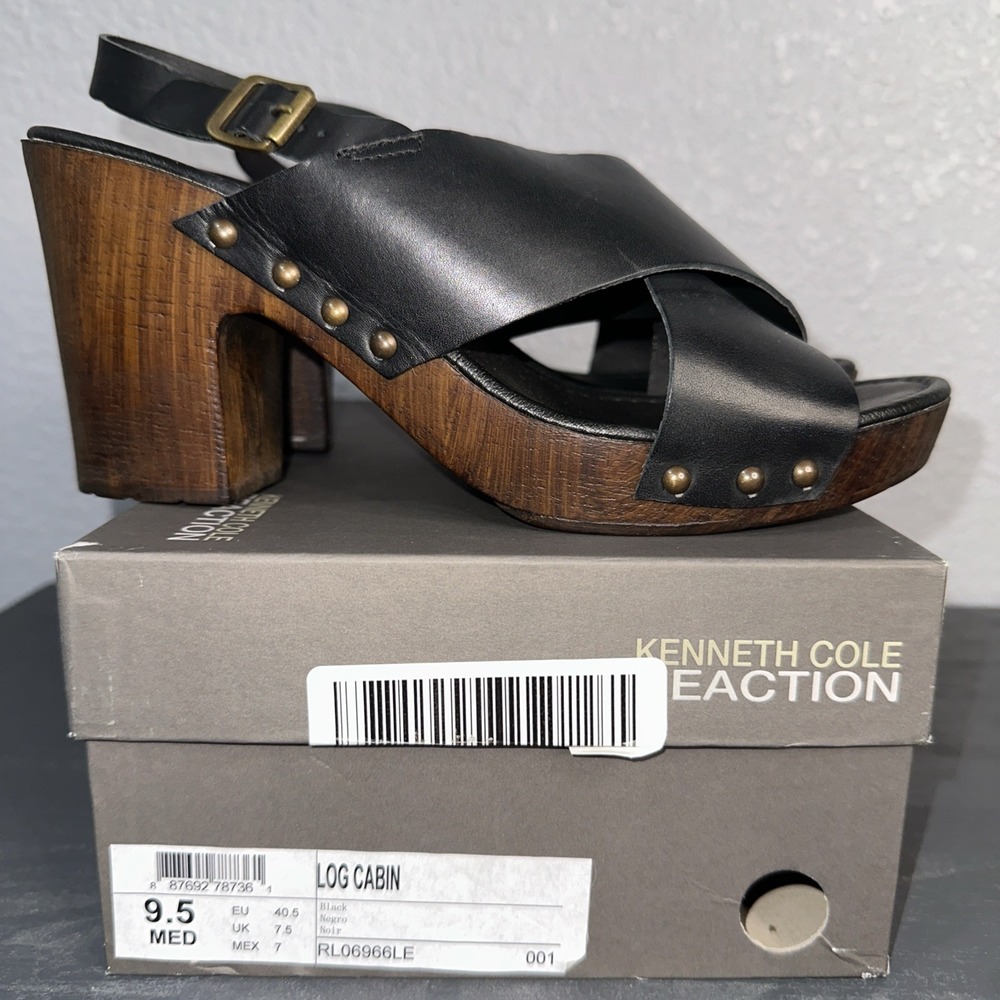 Kenneth Cole Reaction Log Cabin Sandals 9.5 Made In Italy‎ NIB